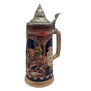 Vintage Gerz‎ German Beer Stein with Pewter Lid Breweriana Collectible
